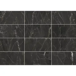 GoodHome Carrelage sol et mur effet marbre anthracite brillant L.61,3 x l.30,3 cm x ép.9 mm, Aruma- Carrelage Mural Pour Wc|Carrelage Mural Effet Marbre