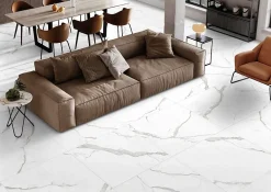 Carrelage Mural Pour Pièce À Vivre|Carrelage Mural Effet Marbre<Carrelage sol et mur effet marbre blanc mat L.90 x l.90 cm x ép.9 mm, Palazzo