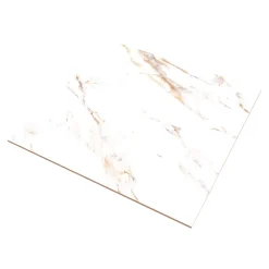 GoodHome Carrelage Mural Effet Marbre|Carrelage Mural Pour Salle De Bains<Carrelage sol et mur effet marbre blanc et doré brillant L.60,8 x l.60,8 cm x ép.8,5 mm - lot de 4, Aruma