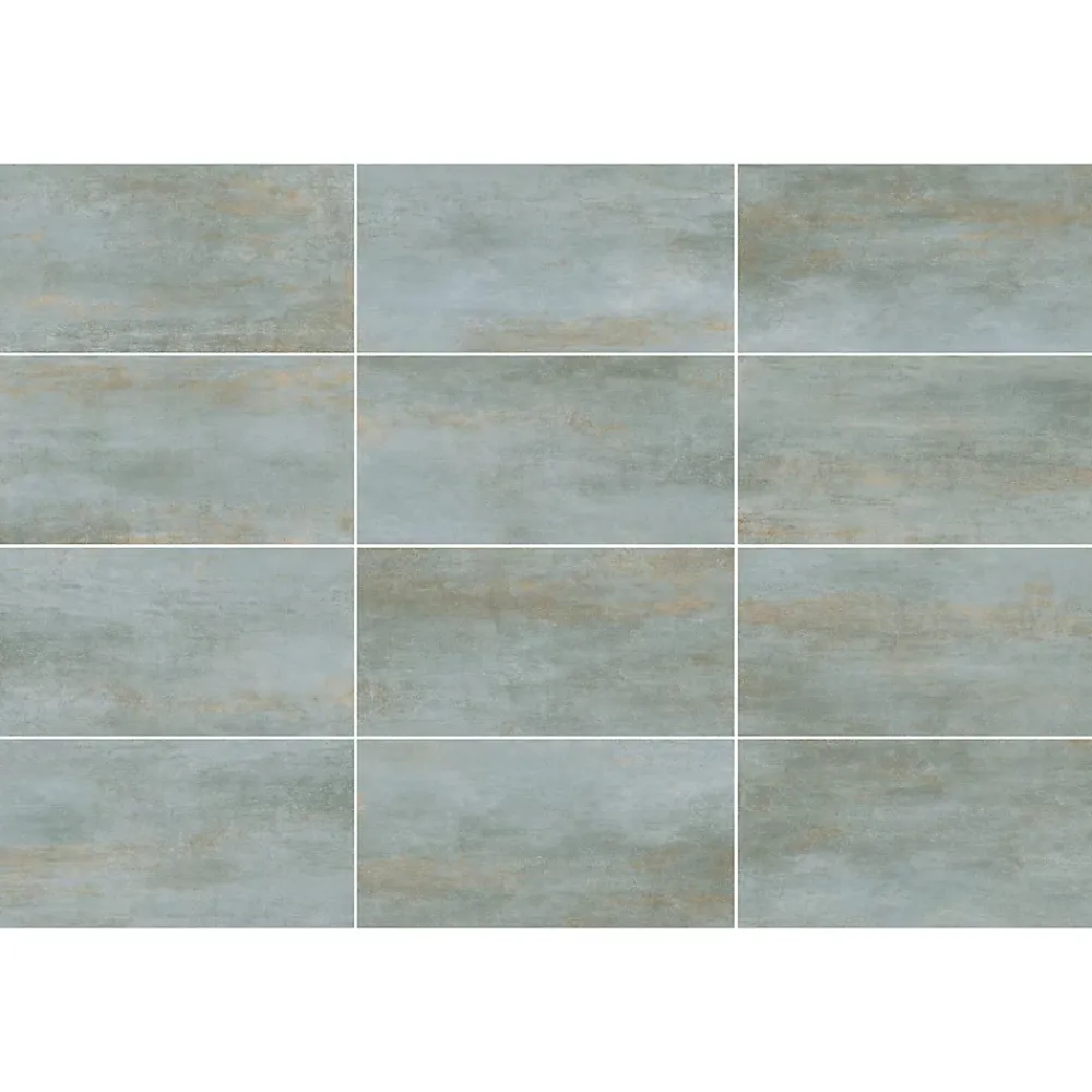 Gresmalt Carrelage Mural Effet Béton|Carrelage Mural Pour Douche<Carrelage sol et mur en grès cérame émaillé effet béton vert sauge mat L.60 x l.30 cm x ép.7,4 mm, Upper