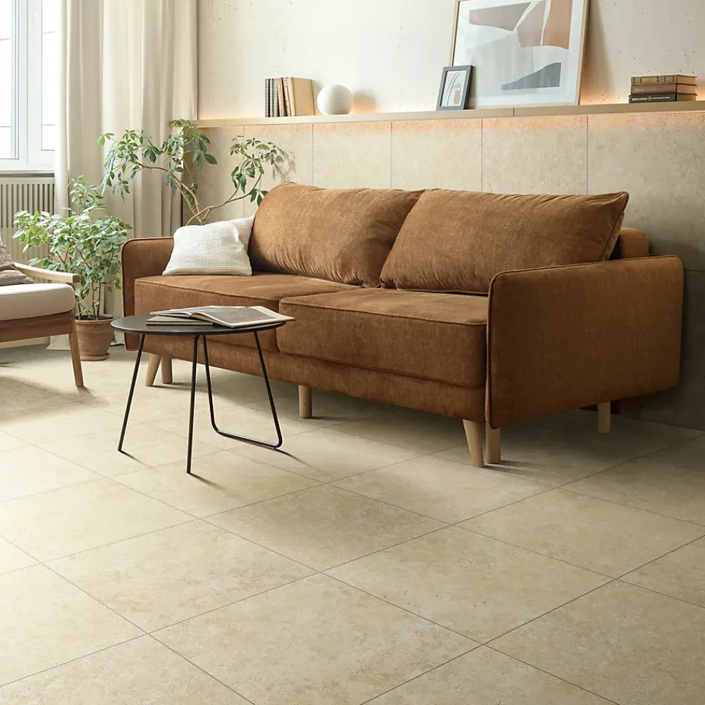 Carrelage Mural Pour Cuisine|Carrelage Mural Pour Salle De Bains<Carrelage sol et mur grès cérame émaillé effet travertin beige mat L.60 x l.60 cm x ép.7,4 mm, Traverno