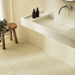 Carrelage Mural Pour Cuisine|Carrelage Mural Pour Salle De Bains<Carrelage sol et mur grès cérame émaillé effet travertin beige mat L.60 x l.60 cm x ép.7,4 mm, Traverno