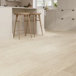 GoodHome Carrelage Mural Effet Pierre|Carrelage Sol Effet Pierre<Carrelage sol et mur intérieur beige effet pierre L.59,5 x l.29,5 cm x ép.8,7 mm, Kyat