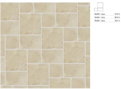 Carrelage sol et mur intérieur en grès cérame émaillé effet pierre ivoire mat L.50 x l.30 cm x ép.9 mm, Sunstone- Carrelage Mural Pour Cuisine|Carrelage Mural Pour Salle De Bains