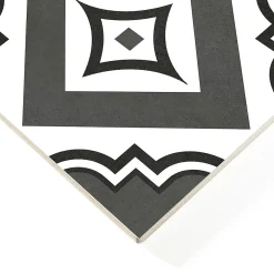 Carrelage sol et mur intérieur effet carreaux de ciment noirs et blancs L.20 x l.20 cm x ép.7,4 mm, Glamour Slate Mix- Carrelage Mural Effet Carreaux De Ciment|Carrelage Mural Pour Pièce À Vivre
