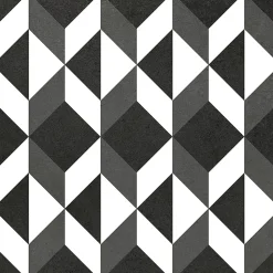 Carrelage sol et mur intérieur effet carreaux de ciment noirs et blancs L.20 x l.20 cm x ép.7,4 mm, Glamour Slate Mix- Carrelage Mural Effet Carreaux De Ciment|Carrelage Mural Pour Pièce À Vivre