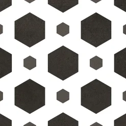 Carrelage sol et mur intérieur effet carreaux de ciment noirs et blancs L.20 x l.20 cm x ép.7,4 mm, Glamour Slate Mix- Carrelage Mural Effet Carreaux De Ciment|Carrelage Mural Pour Pièce À Vivre