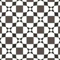 Carrelage sol et mur intérieur effet carreaux de ciment noirs et blancs L.20 x l.20 cm x ép.7,4 mm, Glamour Slate Mix- Carrelage Mural Effet Carreaux De Ciment|Carrelage Mural Pour Pièce À Vivre