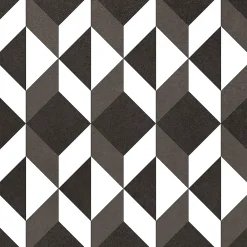 Carrelage sol et mur intérieur effet carreaux de ciment noirs et blancs L.20 x l.20 cm x ép.7,4 mm, Glamour Slate Mix- Carrelage Mural Effet Carreaux De Ciment|Carrelage Mural Pour Pièce À Vivre