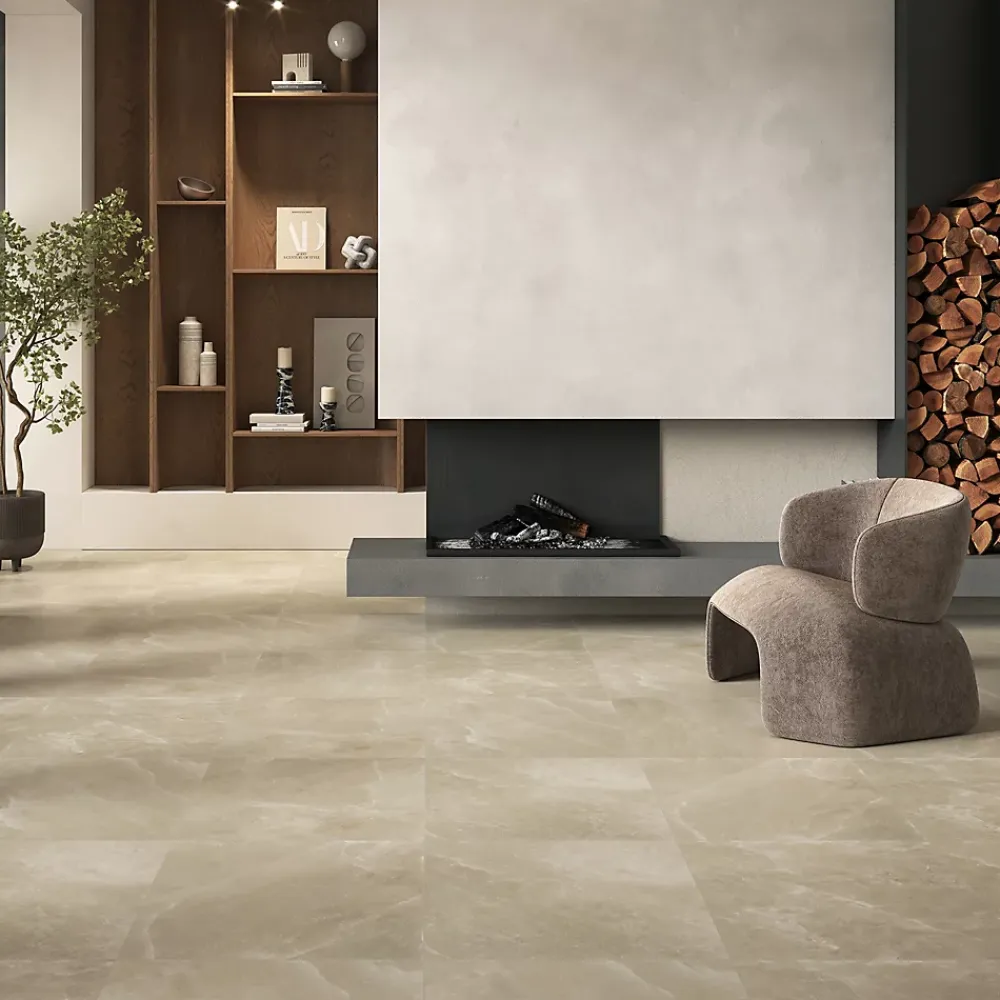 Carrelage Mural Pour Wc|Carrelage Mural Effet Béton<Carrelage sol et mur intérieur grège effet pierre L.60,4 x l.60,4 cm x ép.7,4 mm, Himalaya