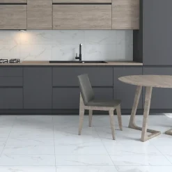 Ecoceramic Carrelage Mural Effet Marbre|Carrelage Sol Pour Pièce À Vivre<Carrelage sol et mur intérieur en grès effet marbre blanc brillant L.60 x l.30 cm x ép.8,5 mm, Aria