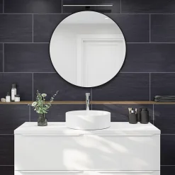 GoodHome Carrelage sol et mur intérieur noir effet pierre L.60 x l.30 cm x ép.9,5 mm, Oikos- Carrelage Mural Pour Wc|Carrelage Mural Effet Pierre