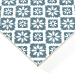Carrelage sol et mur intérieur effet carreaux de ciment tons bleus L.20 x l.20 cm x ép.7,4 mm, Glamour Océan Mix- Carrelage Mural Effet Carreaux De Ciment|Carrelage Mural Pour Cuisine