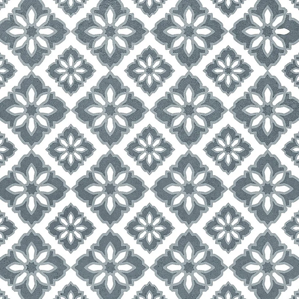 Carrelage sol et mur intérieur effet carreaux de ciment tons bleus L.20 x l.20 cm x ép.7,4 mm, Glamour Océan Mix- Carrelage Mural Effet Carreaux De Ciment|Carrelage Mural Pour Cuisine