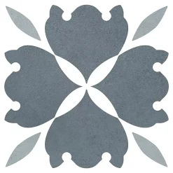 Carrelage sol et mur intérieur effet carreaux de ciment tons bleus L.20 x l.20 cm x ép.7,4 mm, Glamour Océan Mix- Carrelage Mural Effet Carreaux De Ciment|Carrelage Mural Pour Cuisine