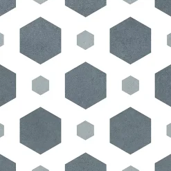 Carrelage sol et mur intérieur effet carreaux de ciment tons bleus L.20 x l.20 cm x ép.7,4 mm, Glamour Océan Mix- Carrelage Mural Effet Carreaux De Ciment|Carrelage Mural Pour Cuisine