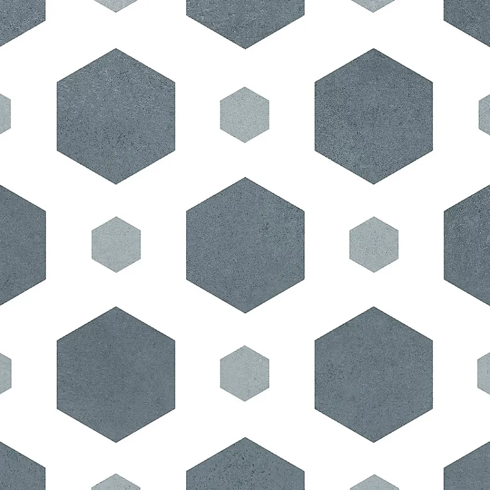 Carrelage sol et mur intérieur effet carreaux de ciment tons bleus L.20 x l.20 cm x ép.7,4 mm, Glamour Océan Mix- Carrelage Mural Effet Carreaux De Ciment|Carrelage Mural Pour Cuisine