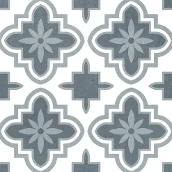 Carrelage sol et mur intérieur effet carreaux de ciment tons bleus L.20 x l.20 cm x ép.7,4 mm, Glamour Océan Mix- Carrelage Mural Effet Carreaux De Ciment|Carrelage Mural Pour Cuisine