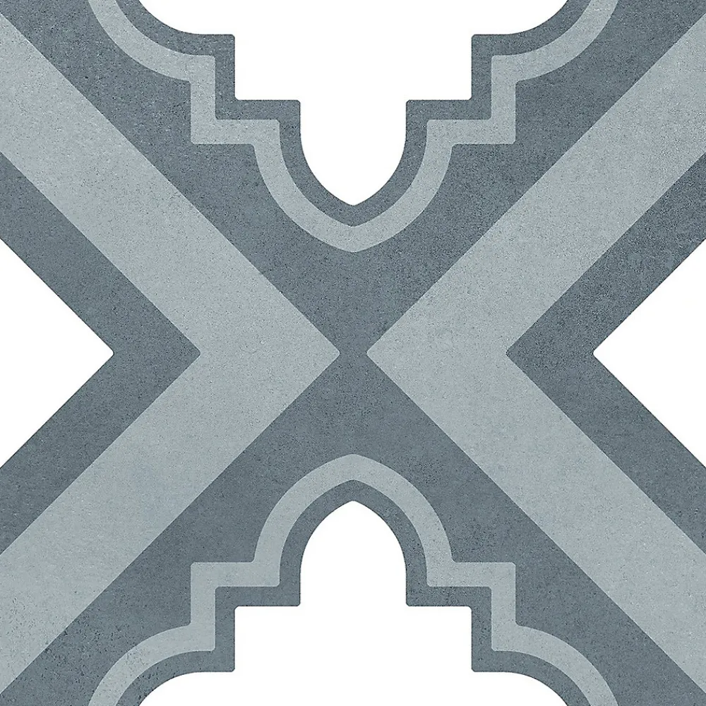 Carrelage sol et mur intérieur effet carreaux de ciment tons bleus L.20 x l.20 cm x ép.7,4 mm, Glamour Océan Mix- Carrelage Mural Effet Carreaux De Ciment|Carrelage Mural Pour Cuisine