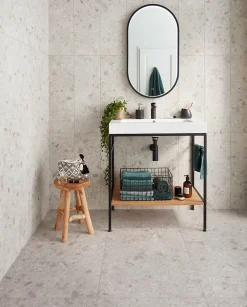 Mykonos Carrelage sol et mur intérieur effet pierre ivoire L.60 x l.60 cm x ép.9 mm, Geotech- Carrelage Mural Pour Wc|Carrelage Mural Effet Pierre