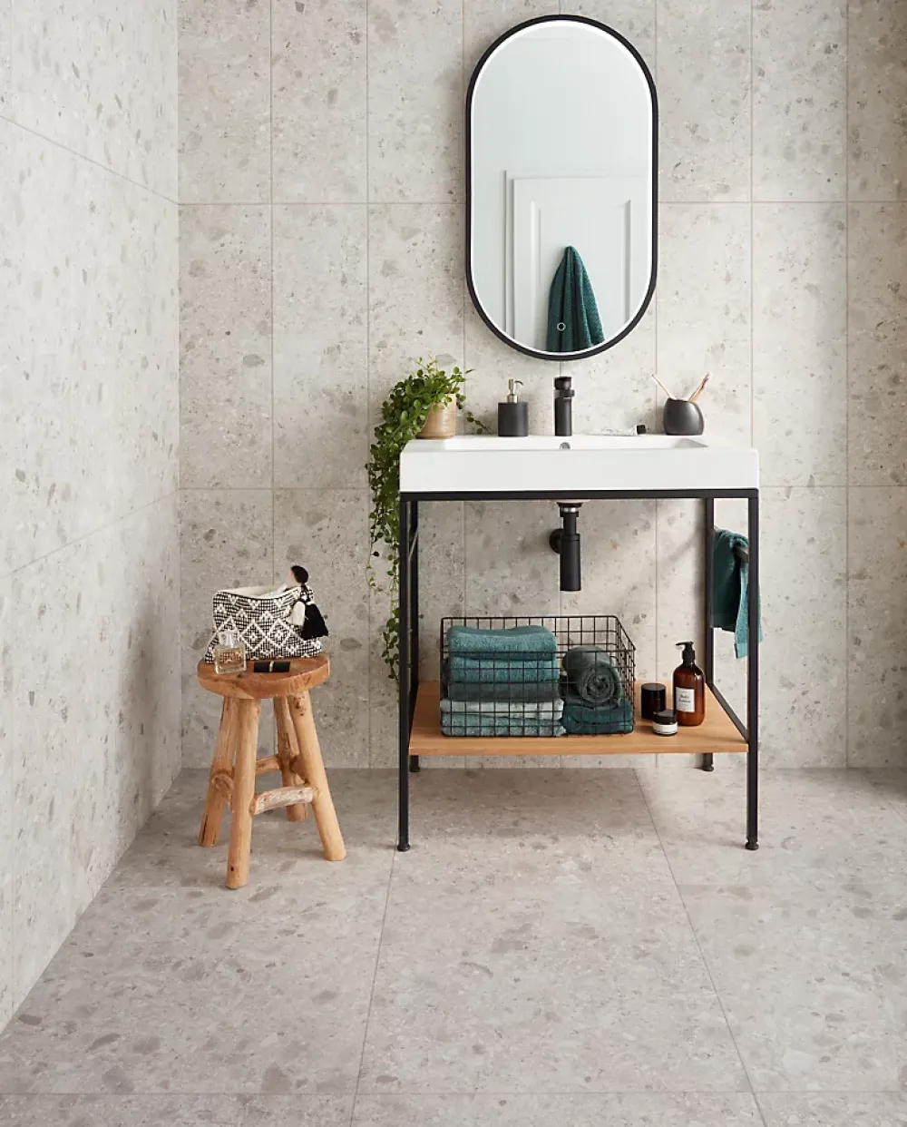 Mykonos Carrelage sol et mur intérieur effet pierre ivoire L.60 x l.60 cm x ép.9 mm, Geotech- Carrelage Mural Pour Wc|Carrelage Mural Effet Pierre