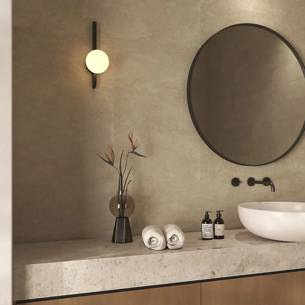 Carrelage Mural Pour Wc|Carrelage Mural Effet Béton<Carrelage sol et mur intérieur beige effet pierre L.60,4 x l.30 cm x ép.7,4 mm, Mitha