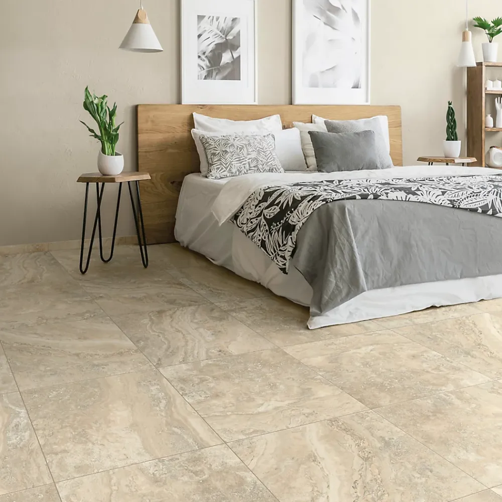 Carrelage sol et mur intérieur effet pierre beige L.60 x l.60 cm x ép.8 mm, Siena- Carrelage Mural Effet Pierre|Carrelage Mural Pour Douche