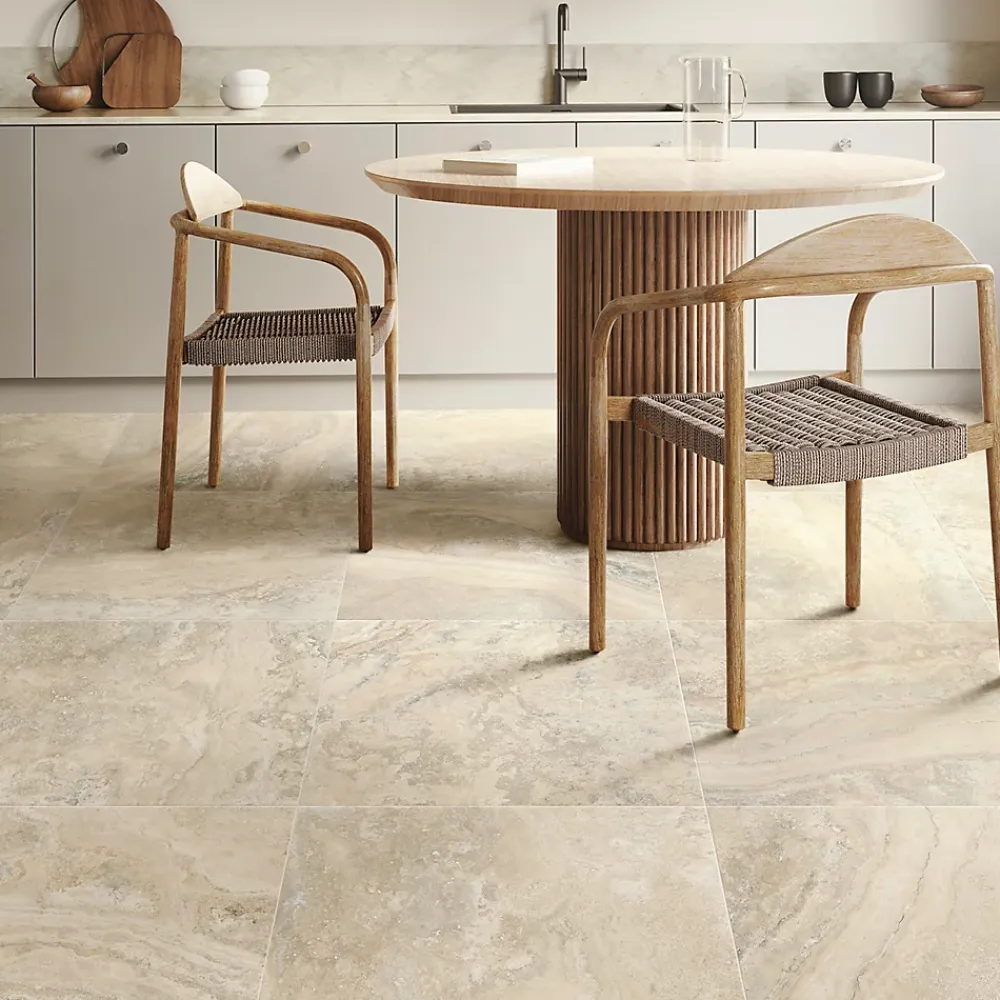 Carrelage sol et mur intérieur effet pierre beige L.60 x l.60 cm x ép.8 mm, Siena- Carrelage Mural Effet Pierre|Carrelage Mural Pour Douche