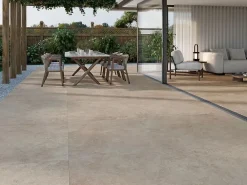 Cristacer Carrelage sol et mur intérieur / extérieur effet pierre Arbia Sand l.60 X L.60 cm rectifié 1er choix- Carrelage Sol Effet Pierre