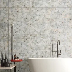 Carrelage sol et mur intérieur en grès cérame émaillé effet béton décoré multicouleurs satin L.61 x l.31 cm x ép.8 mm, Malt- Carrelage Mural Pour Cuisine|Carrelage Sol Pour Cuisine