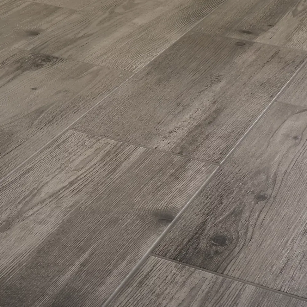 Carrelage sol et mur intérieur effet bois brut gris L.60 x l.30 cm x ép.8,7 mm, Norwegio- Carrelage Mural Effet Bois|Carrelage Mural Pour Cuisine