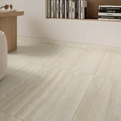 GoodHome Carrelage Sol Pour Salle De Bains|Carrelage Mural Pour Salle De Bains<Carrelage sol et mur intérieur beige effet pierre L.59,5 x l.59,5 cm x ép.9,5 mm, Kyat