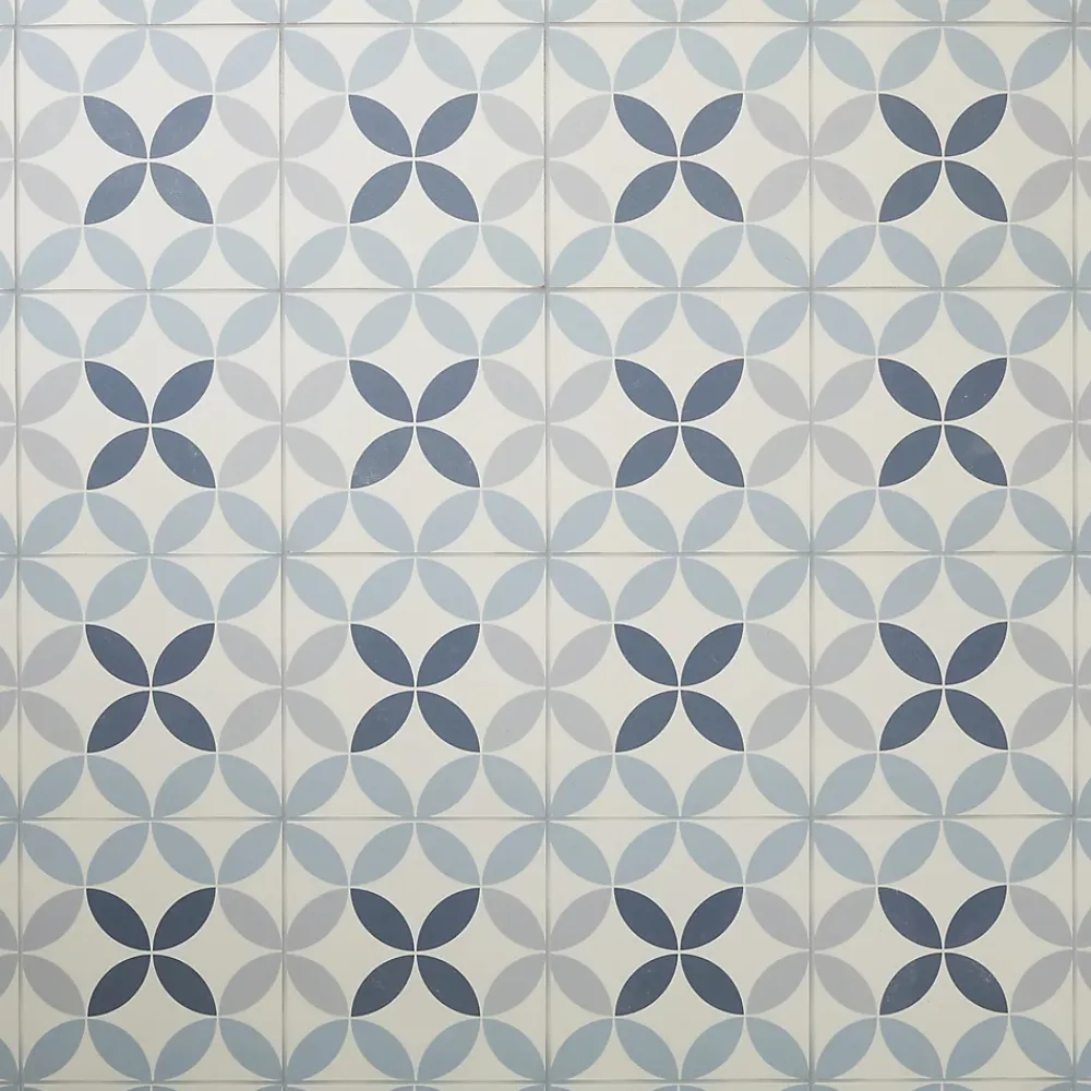Colours Carrelage Mural Pour Wc|Carrelage Mural Effet Carreaux De Ciment<Carrelage sol et mur intérieur Hydrolic effet carreau de ciment décor cercle bleu L. 20 x l. 20 x Ep. 1 cm