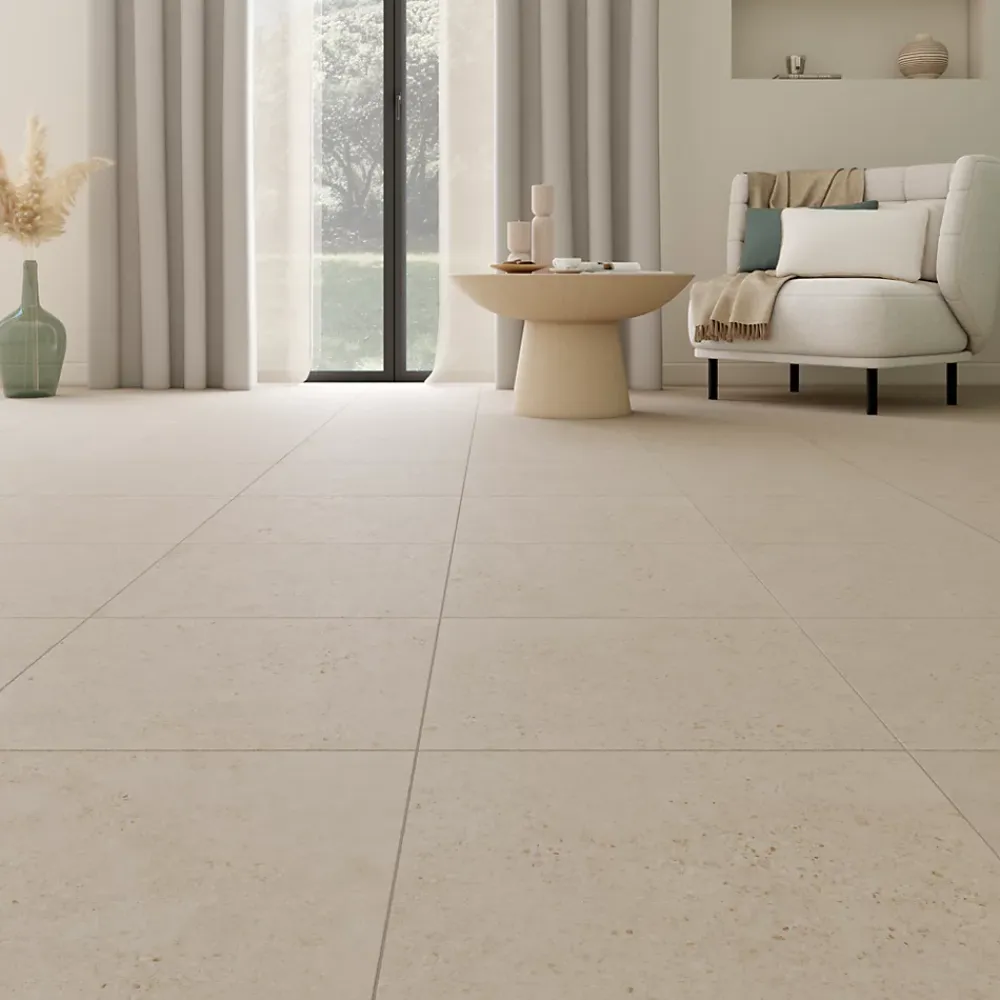 Carrelage Mural Pour Wc|Carrelage Mural Effet Béton<Carrelage sol et mur intérieur effet pierre beige mat L.45 x l.45 cm x ép.8,5 mm, Rodas