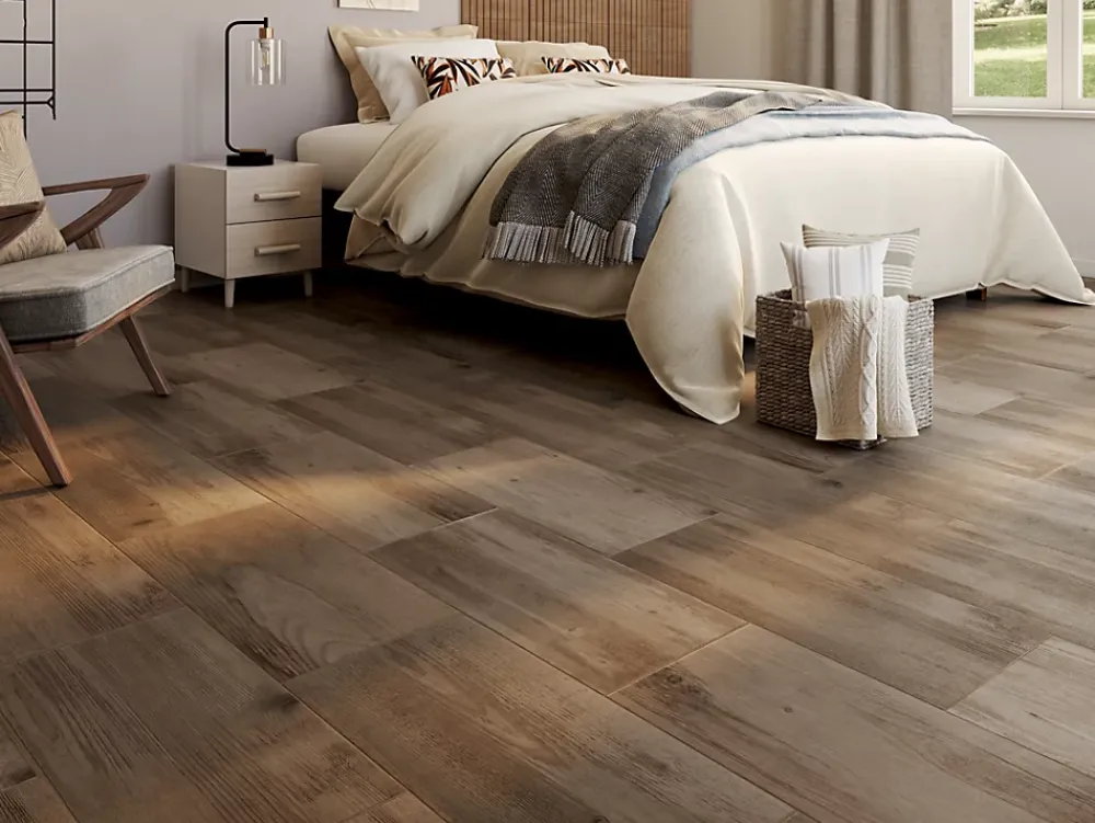 Carrelage sol et mur intérieur effet bois brut brun L.60 x l.30 cm x ép.8,7 mm, Norwegio- Carrelage Mural Pour Douche|Carrelage Mural Pour Salle De Bains