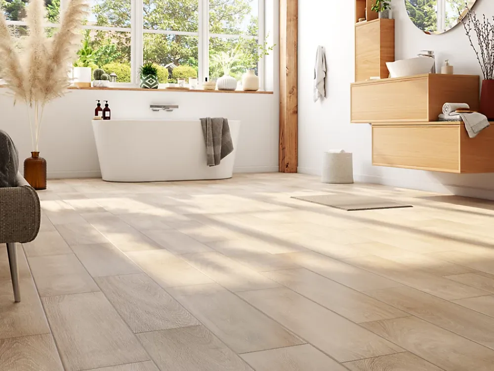 Carrelage sol et mur intérieur effet bois brut mat L.62,8 x l.17,8 cm x ép.7,4 mm, Ash- Carrelage Mural Effet Bois|Carrelage Mural Pour Wc