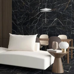 Baldocer Carrelage Mural Pour Pièce À Vivre|Carrelage Mural Effet Marbre<Carrelage sol et mur intérieur en grès cérame effet marbre noir et or L.60 x l.60 cm x ép.9 mm, Moonlight
