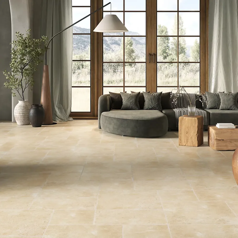 Carrelage Mural Pour Wc|Carrelage Mural Pour Salle De Bains<Carrelage sol et mur intérieur effet pierre ivoire mat L.50 x l.50 cm x ép.9 mm, Sunstone