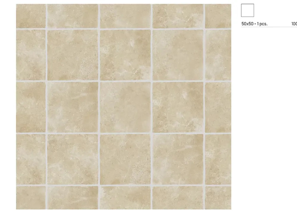 Carrelage Mural Pour Wc|Carrelage Mural Pour Salle De Bains<Carrelage sol et mur intérieur effet pierre ivoire mat L.50 x l.50 cm x ép.9 mm, Sunstone