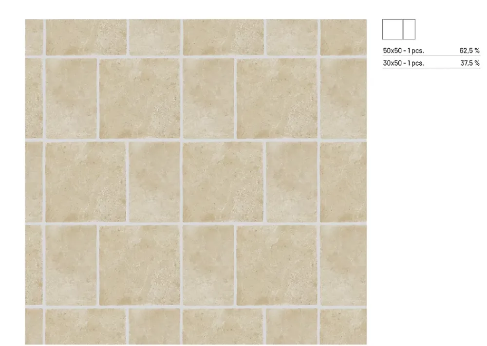 Carrelage Mural Pour Wc|Carrelage Mural Pour Salle De Bains<Carrelage sol et mur intérieur effet pierre ivoire mat L.50 x l.50 cm x ép.9 mm, Sunstone