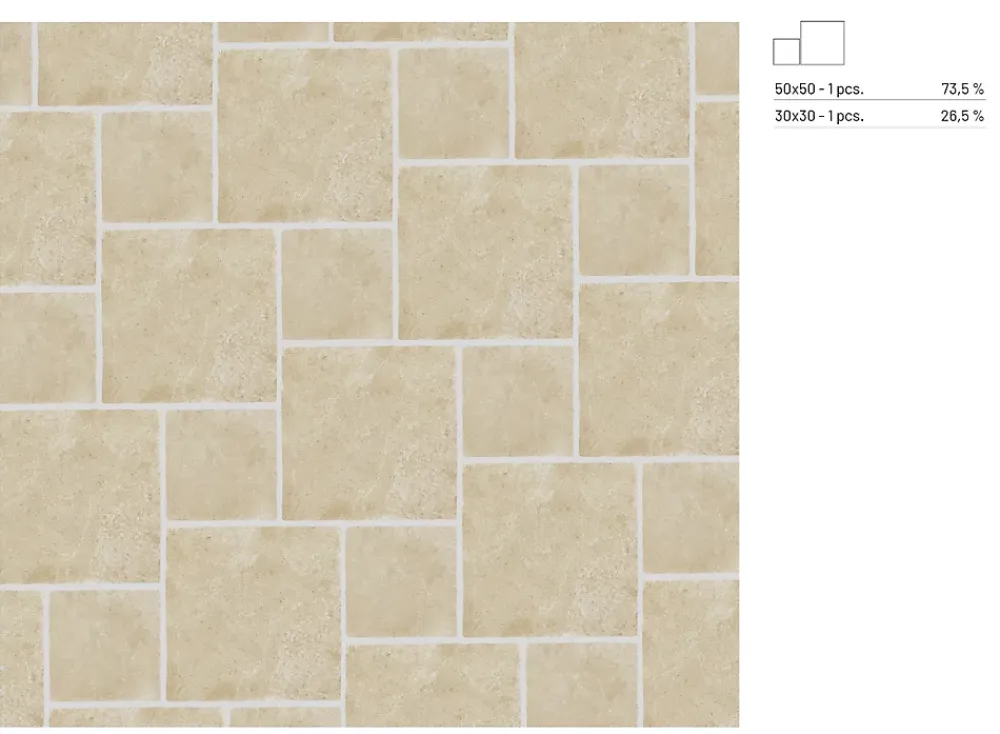 Carrelage Mural Pour Wc|Carrelage Mural Pour Salle De Bains<Carrelage sol et mur intérieur effet pierre ivoire mat L.50 x l.50 cm x ép.9 mm, Sunstone