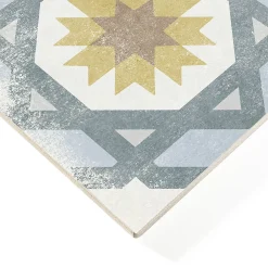 Carrelage Mural Effet Carreaux De Ciment|Carrelage Sol Effet Carreaux De Ciment<Carrelage sol et mur intérieur effet carreaux de ciment tons bleus et ocres L.20 x l.20 cm x ép.7,4 mm, Liberty bleu