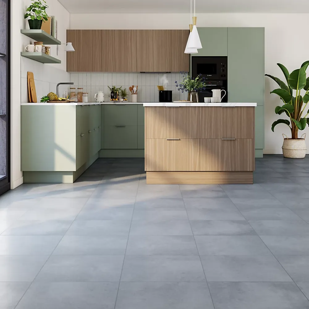 Carrelage sol et mur intérieur effet béton gris L.45 x l.45 cm x ép.8 mm, Newport- Carrelage Mural Effet Béton|Carrelage Sol Effet Béton