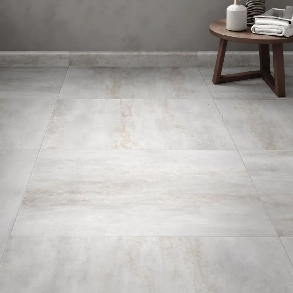 Gresmalt Carrelage sol et mur intérieur en grès cérame émaillé effet béton gris mat L.60 x l.60 cm ép.7,4 mm, Upper- Carrelage Mural Effet Béton|Carrelage Sol Effet Béton