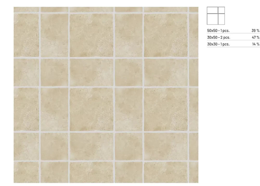 Carrelage Mural Pour Cuisine|Carrelage Mural Pour Salle De Bains<Carrelage sol et mur intérieur effet pierre ivoire mat L.30 x l.30 cm x ép.9 mm, Sunstone