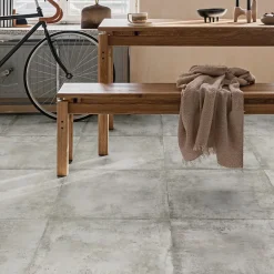 Carrelage sol et mur intérieur en grès cérame émaillé effet béton gris L.60 x l.60 cm x ép.8 mm Malt- Carrelage Mural Effet Béton|Carrelage Sol Effet Béton