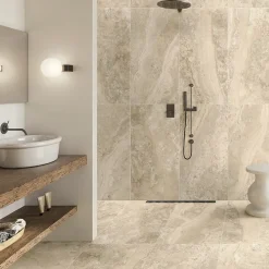 Carrelage Mural Effet Pierre|Carrelage Mural Pour Douche<Carrelage sol et mur intérieur effet pierre beige L.120 x l.60 cm x ép.9 mm, Siena