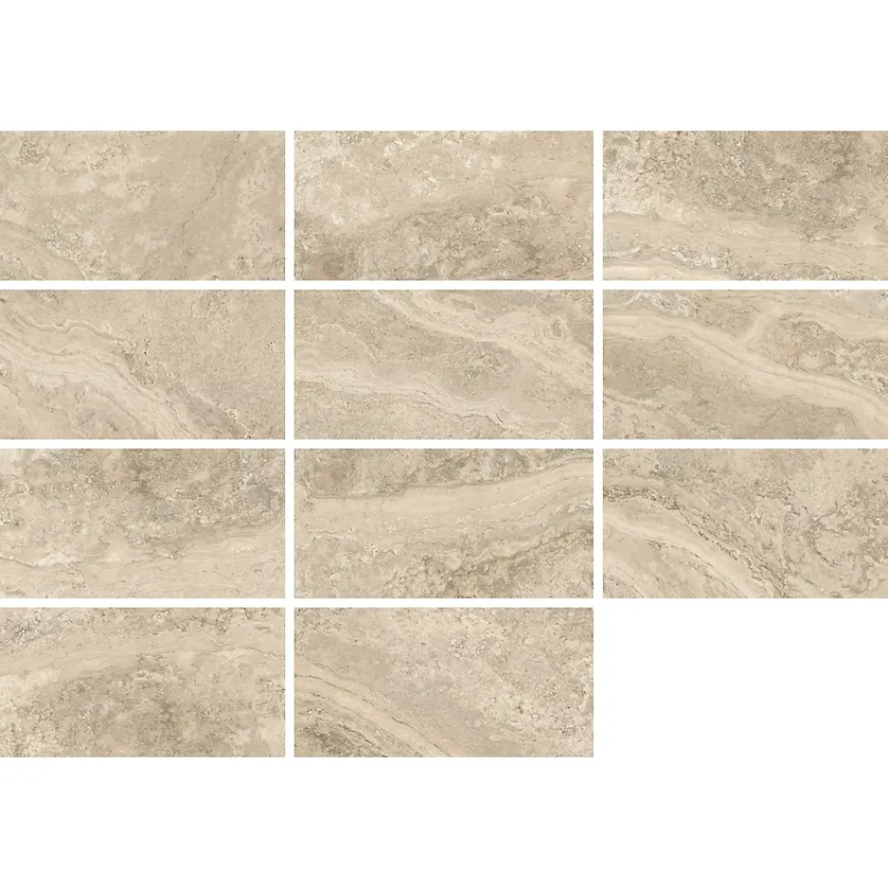 Carrelage Mural Effet Pierre|Carrelage Mural Pour Douche<Carrelage sol et mur intérieur effet pierre beige L.120 x l.60 cm x ép.9 mm, Siena