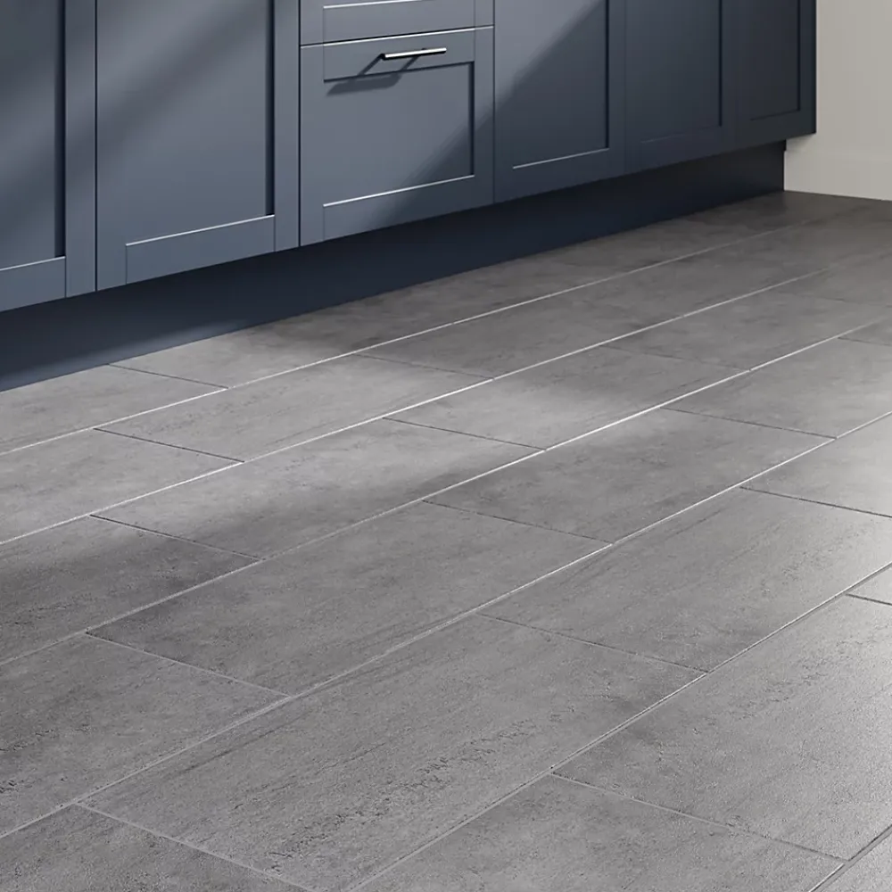 GoodHome Carrelage sol et mur intérieur gris effet pierre L.60 x l.30 cm x ép.9,5 mm, Oikos- Carrelage Mural Pour Wc|Carrelage Mural Pour Salle De Bains