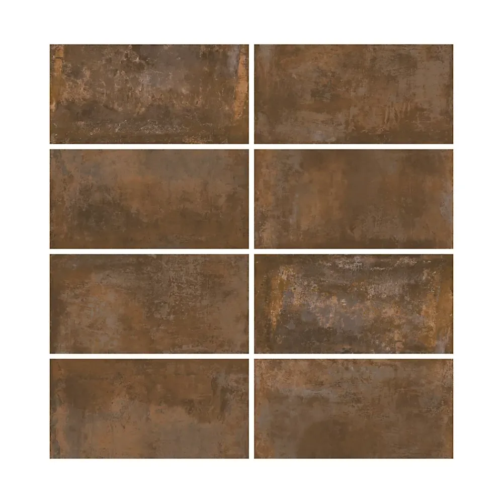 Carrelage Mural Pour Wc|Carrelage Mural Effet Béton<Carrelage sol et mur intérieur en grès cérame émaillé effet béton marron cuivré satin L.61 x l.31 cm x ép.8 mm, Malt